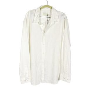 Benny Gold Linen Blend Shirt XXL White Button Down Coastal Minimalist Streetwear